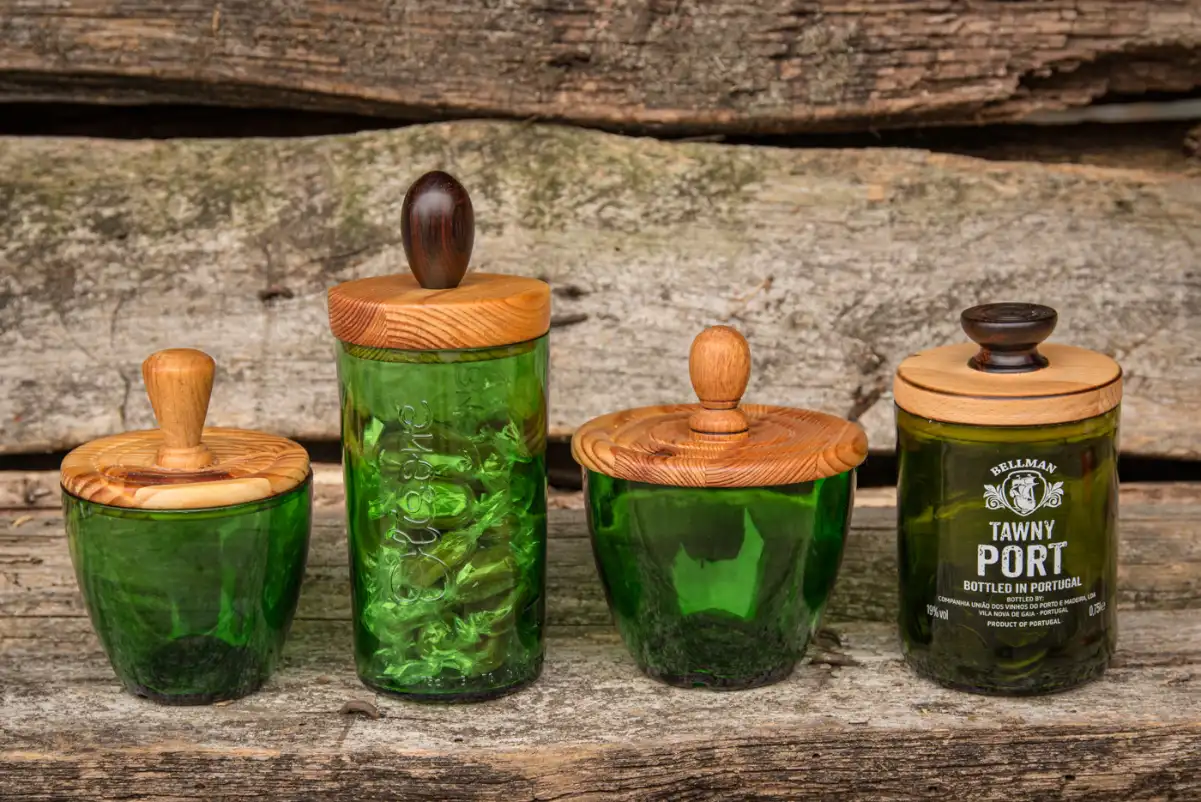 Aenne Bauck - Upcycling: alte Weinflaschen werden Vorratsbehälter